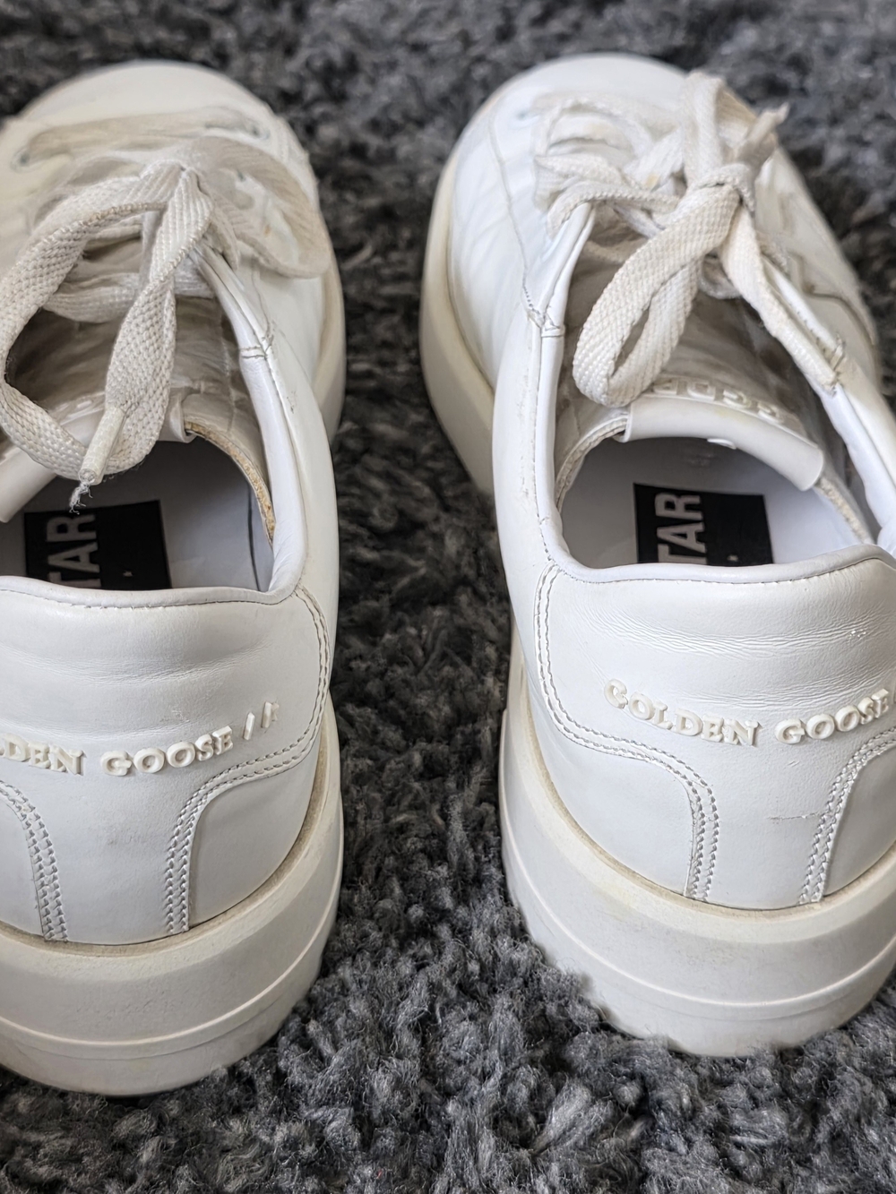 Golden Goose White Leather Sneaker Interior Tag Detail Size 37 - Picture 4 of 10